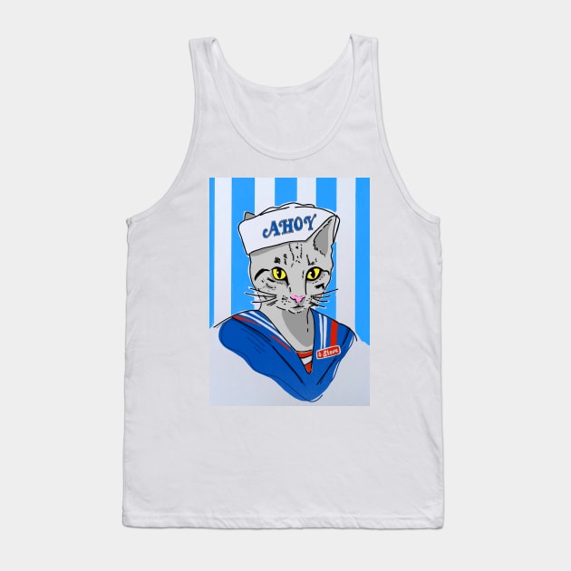 Cat Ahoy Tank Top by theprometeus